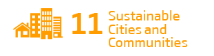 An image of the 11th Sustainability Goal, 'Sustainable Cities and Communities'