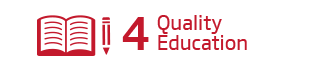 An image of the 4th Sustainability Goal, 'Quality Education'