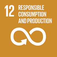 An image of the 12th Sustainability Goal, 'Responsible Consumption and Production'